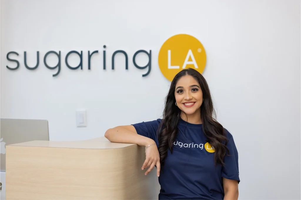 sugaringLA employee at desk
